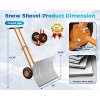 Metal Snow Shovel Pusher for Driveway, Snow Removal with Double Rod, Angled Blade Efficient, 5 Level Adjustable Height Handle, Snow Plow for Sidewalk - 2 of 4