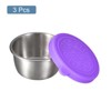 Unique Bargains Stainless Steel Snack Salad Dressing Container with Silicone Lid 3 Pcs - 3 of 4