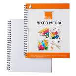 Colour Block 60 Page Blank Mixed Media Notebook 9"x12" White