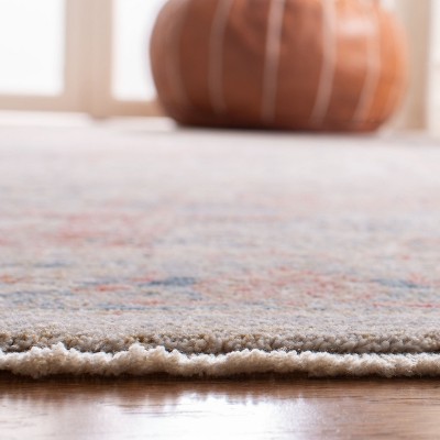 Ivory Silken Vintage-Style Rectangular Rug with Fringed Edges