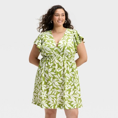 Women's Flutter Short Sleeve Mini A-Line Dress - A New Day™