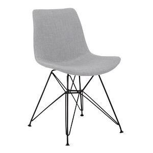 Armen Living,Palmetto Contemporary Dining Chair in Grey Fabric with Black Metal Legs - 1 of 4