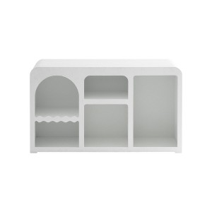 HomeRoots 50" White Fiberglass Solid Console Table With Five Shelves - 1 of 4