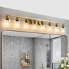 51" Golden 8-Light Vanity Light with Clear Glass Shades, Modern Iron Metal Bathroom Wall Fixture Ideal for Bathroom and Dressing Table (No Bulbs) - 3 of 4