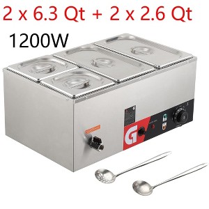 Commercial Electric Food Warmer 1200W  Steam Table With Temp Control - 1 of 4