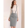 Allegra K Women's Pencil High Waist Adjustable Strap Split Back Bodycon Suspender Skirts - 4 of 4