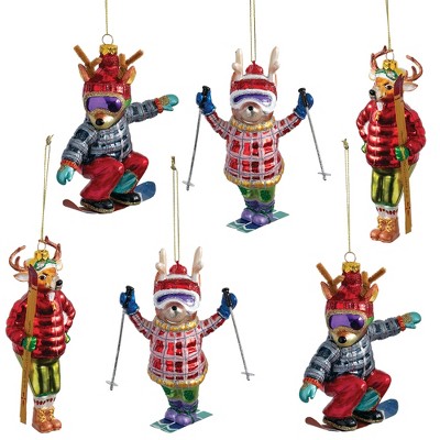 Sullivans Set of 6 Reindeer Ornament Kit 5.75"H, 5"H & 5.75"H Multicolor