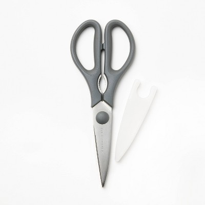 Stainless Steel Kitchen Shears with Soft Grip Dark Gray - Figmint&#8482;