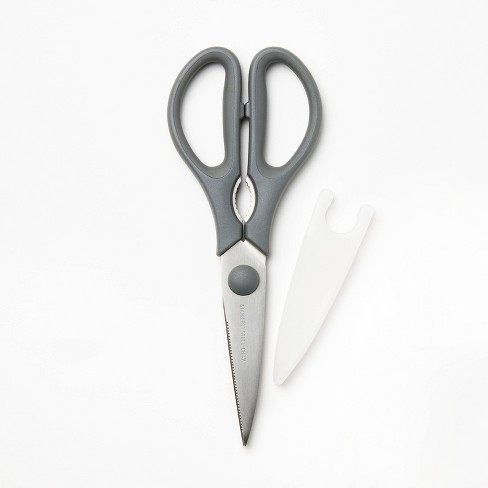 Stainless Steel Kitchen Shears With Soft Grip Dark Gray - Figmint