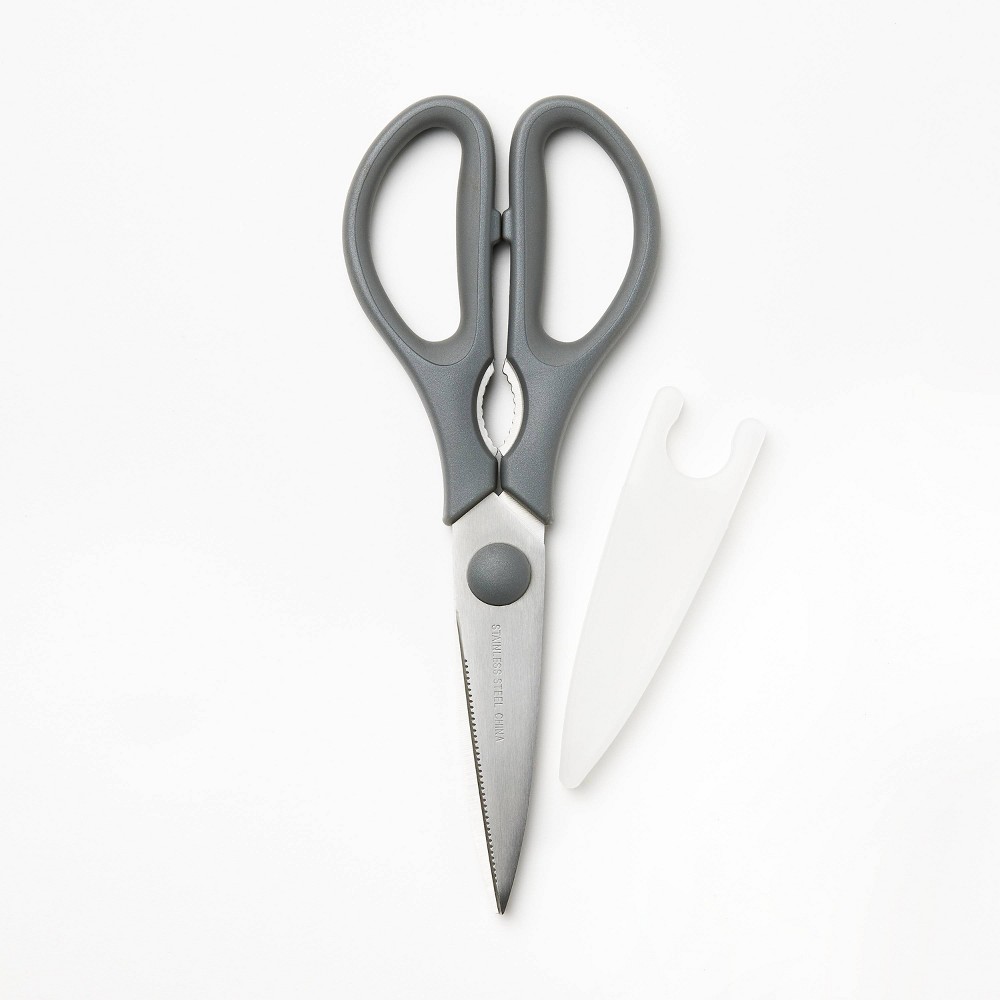 Stainless Steel Kitchen Shears with Soft Grip Dark Gray - Figmintâ„¢