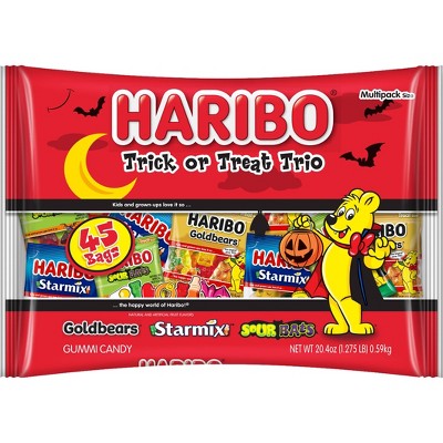 HARIBO Halloween Trick Or Treat Trio Chewy Gummy Candy - 18oz/45ct