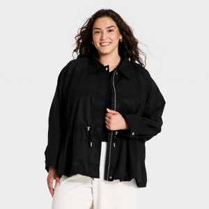 Women's Long Sleeve Zip-Up Bubble Jacket - A New Day™ Black 3X