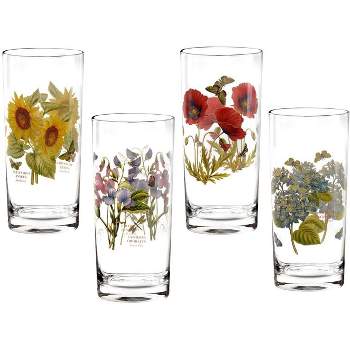 Portmeirion Botanic Garden Highball Drinking Glasses, Set of 4, Assorted