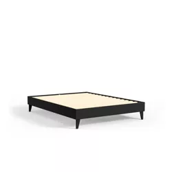 eLuxury Modern Solid Wood Platform Bed, Twin Extra Long, Black