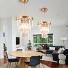 POWLIG 11.8" Modern Pendant Light - Tiered Crystal Accent Chandelier for Dining Room & Living Room - 4 of 4