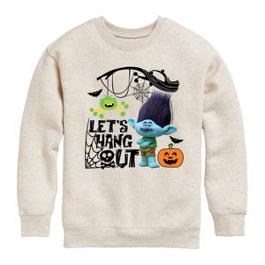 Boys' - Trolls - Lets Hang Out Branch Graphic Long Sleeve Fleece Sweatshirt - 1 of 4
