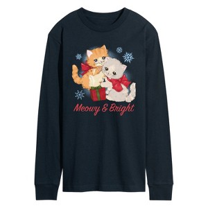 Men's - Instant Message - Meowy And Bright Long Sleeve Graphic T-Shirt - 1 of 4