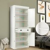 Tangkula Kitchen Cabinet Pantry Cupboard Freestanding W/Adjustable Shelves White - 4 of 4