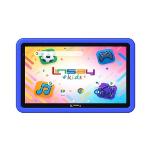 LINSAY 7" Tablet 128GB Storage Kids Blue Defender Case Android 15 - 1 of 4