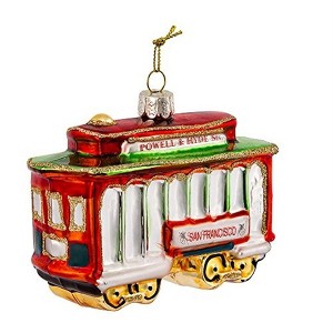 Kurt Adler Glass Ornament for Christmas Tree, San Francisco Cable Car - 1 of 4