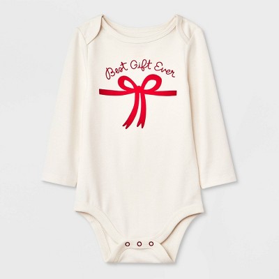 Baby Girls' 'Best Gift Ever' Long Sleeve Bodysuit - Cat & Jack™ Off-White