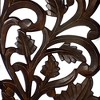 Mango Wood Wall Panel Hand Crafted with Leaves and Scroll Work Motif, Brown - BM80949 Brown - 2 of 4