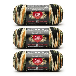 Red Heart All in One Granny Square Yarn 24 Pack-Amber Moss - 1 of 4