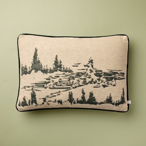 14"x20" Snowy Icon Lumbar Pillow Cream - Hearth & Hand™ with Magnolia - 1 of 4