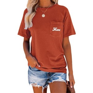 asual Pleated Womens Tee Loose Fit Cotton Top Half Or Three Quarter Sleeve - 1 of 4