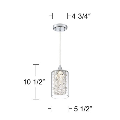 Enya Chrome and Glass 18" Mini Pendant with Dimmable LED