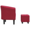 VidaXL Tub Chair with Footstool Wine Red Fabric - 4 of 4