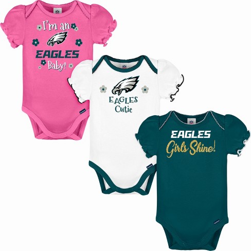 Philadelphia Eagles Baby Toddler Shirt 3 Pack, Short Sleeve Gerber NFL