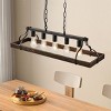 BAOURE 5-Light Black Metal Chandelier Linear Pendant Ceiling Lighting 34-inch Rustic Farmhouse Fixture Kitchen Island Dining Room - 4 of 4
