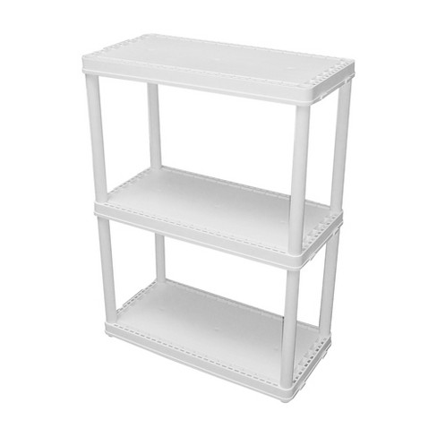 Gracious Living 3 Shelf Fixed Height Solid Light Duty Storage Unit 24 x 12  x 33 Organizer System for Home, Garage, Basement, and Laundry, White