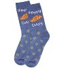 Memoi Happy Challah Days Holiday Crew Socks  Denim Heather 9-11 - 3 of 4