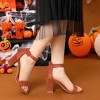 Allegra K Women's Back to College Open Toe Ankle Strap Chunky Heel Sandals - 2 of 4