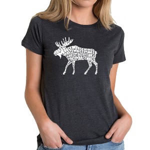 LA Pop Art Women's Premium Blend Word Art T-shirt - Moose - 1 of 4
