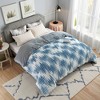 Hachikiko Green Camo Plush Comforter Set, Reversible Bohemian Gradient Bedding with Ultra Soft Faux Rabbit Fur - 2 of 4