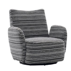 Lyngins Swivel Accent Chairs with Sand-rimmed Fabric,Upholstered Swivel Reading Chairs,Striped Boucle Sofa Chairs for Bedroom,Living Room - 1 of 4