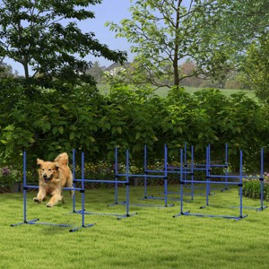 Dog Agility Equipment Set with 8 Adjustable Bar Jumps,Portable Agility Course for Dogs with Carrying Bag,Indoor Outdoor Training Kit-LAOTIES - 1 of 4
