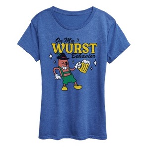 Women's - Instant Message - Wurst Behavior Fall Festival Short Sleeve Graphic T-Shirt - 1 of 4