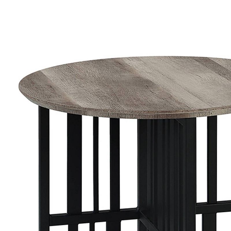 22&#34; Zudora Accent Table Oak Sandy Black Finish - Acme Furniture, 3 of 8