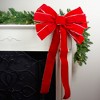 Northlight 24" x 42" Large Red 11-Loop Velveteen Christmas Bow with Gold Trim - 2 of 3