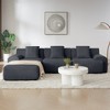 SeaCamel 113" Green Corduroy L-Shaped Sectional Sofa - 3-Seater, Deep Seat, Movable Ottoman, No Assembly - 2 of 4