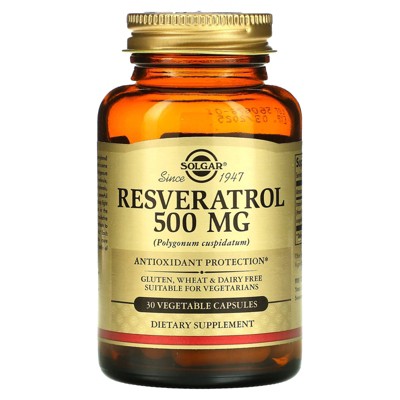 Solgar Resveratrol, 500 mg, 30 Vegetable Capsules