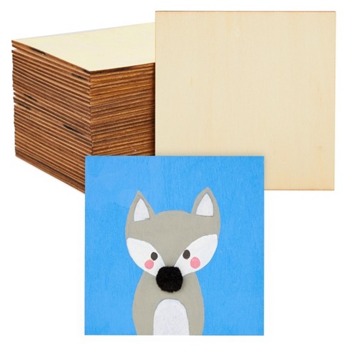 15 Pack Unfinished Wood Squares Cutout Tiles for Crafts, Engraving