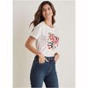 VENUS Womens Palm Leaf Graphic Tee  -  M, Off White - 4 of 4
