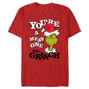 Men's Dr. Seuss Christmas The Grinch You're a Mean One Portrait T-Shirt