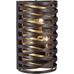 Minka Lavery Mid-Century Modern Wall Light Sconce Dark Bronze Mosaic Gold Hardwired 7" Fixture for Bedroom Bathroom Living Room - 1 of 3