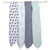 Bacati - Noah Mint/Navy Buck/Feathers/Triangles Muslin Swaddling Blankets set of 4 - 4 of 4